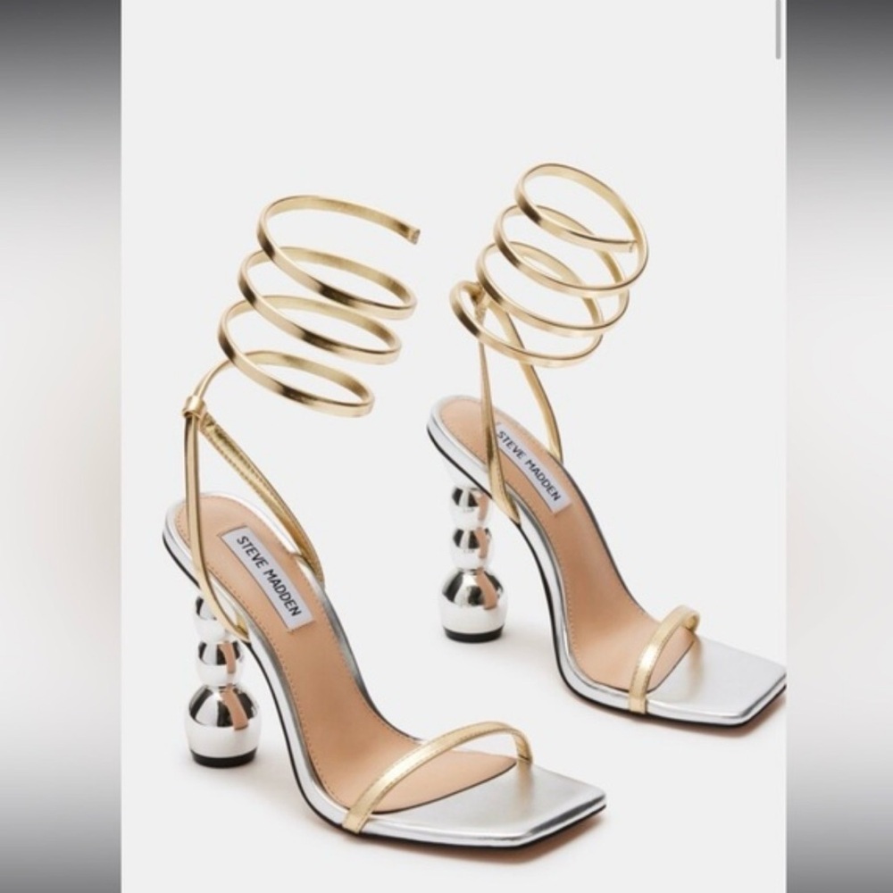 Steve Madden Metallic Spiral Heels worn once like new